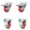 Service Caster 3.5 Inch Red Polyurethane Swivel Top Plate Caster Lock Brake 2 Rigid SCC, 2PK SCC-TTL20S3514-PPUB-RED-2-R-2 - alternate 3